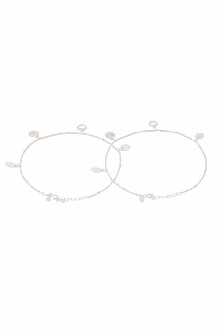 Kicky & Perky_Silver Plated Designer Sterling Anklet Set _Online_at_Aza_Fashions
