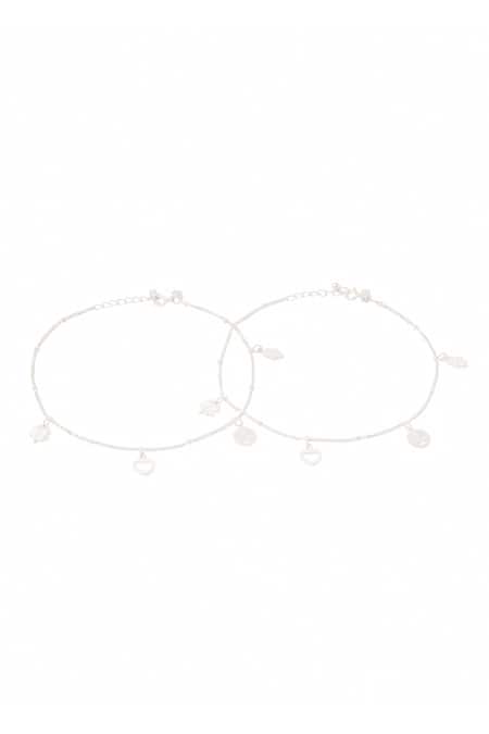 Kicky & Perky Designer Sterling Silver Anklet Set 