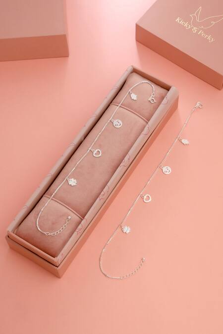 Buy_Kicky & Perky_Silver Plated Designer Sterling Anklet Set 