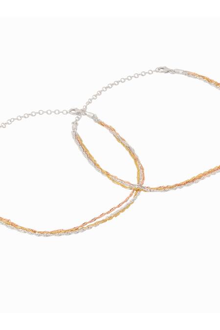 Buy_Kicky & Perky_Silver Plated Sterling Adjustable Anklets _Online_at_Aza_Fashions