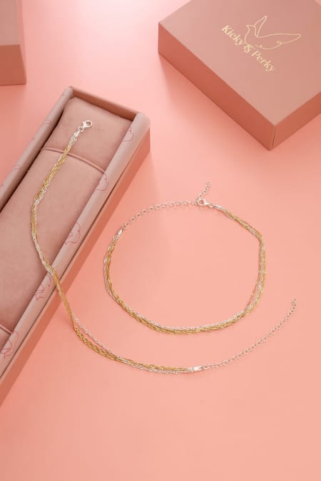 Buy_Kicky & Perky_Silver Plated Sterling Adjustable Anklets 