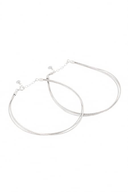 Buy_Kicky & Perky_Silver Plated Designer Sterling Anklets _Online_at_Aza_Fashions