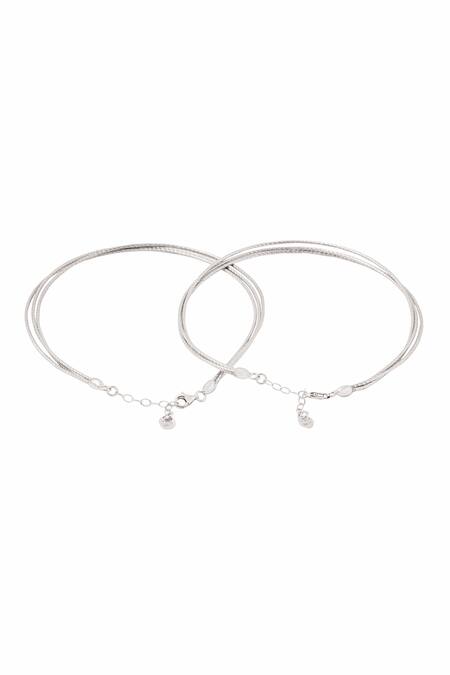 Kicky & Perky_Silver Plated Designer Sterling Anklets _at_Aza_Fashions