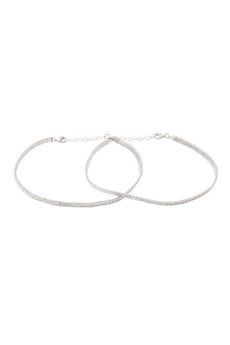 Kicky & Perky Silver Designer Payal Anklet Set 