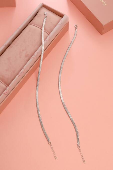 Buy_Kicky & Perky_Silver Plated Designer Payal Anklet Set 