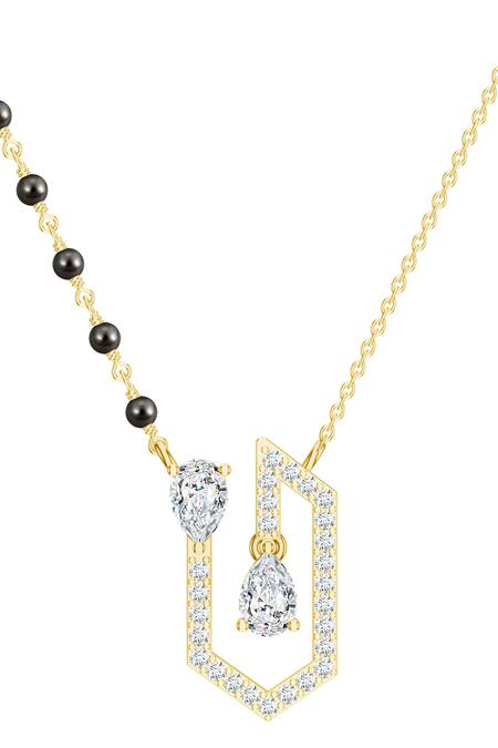 Shop_Kicky & Perky_Gold Plated Moissanite Pendant Mangalsutra_Online_at_Aza_Fashions