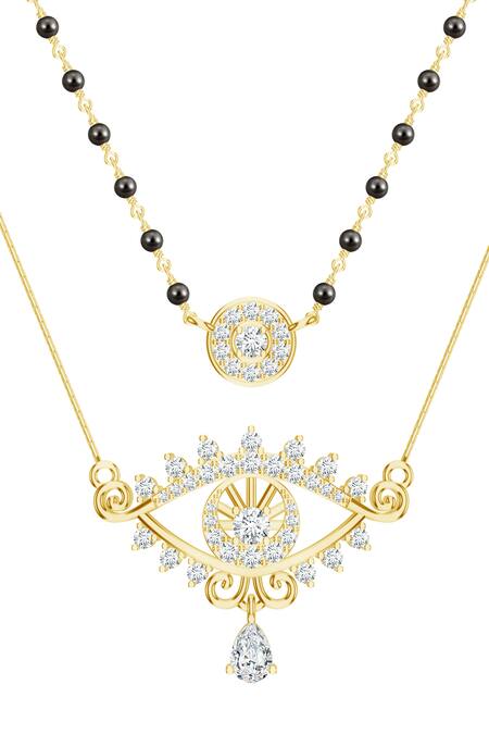 Kicky & Perky_Gold Plated Contemporary Mangalsutra _at_Aza_Fashions