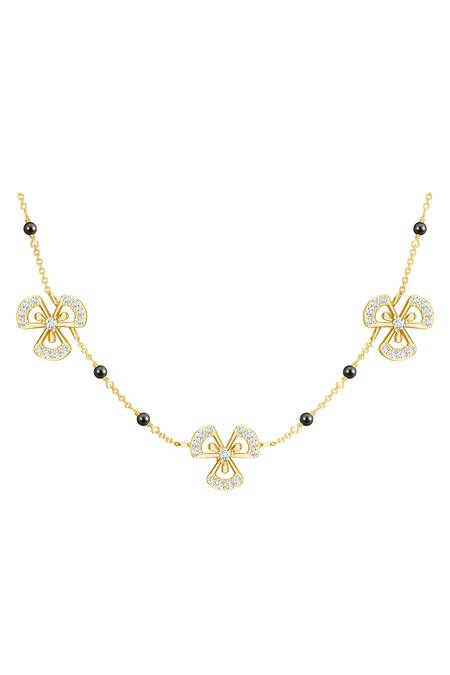 Buy_Kicky & Perky_Gold Plated Moissanite Motif Mangalsutra_Online_at_Aza_Fashions