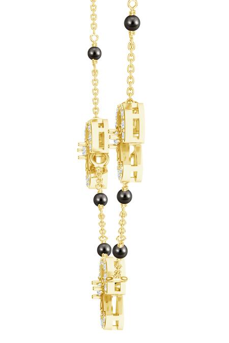 Kicky & Perky_Gold Plated Moissanite Motif Mangalsutra_at_Aza_Fashions