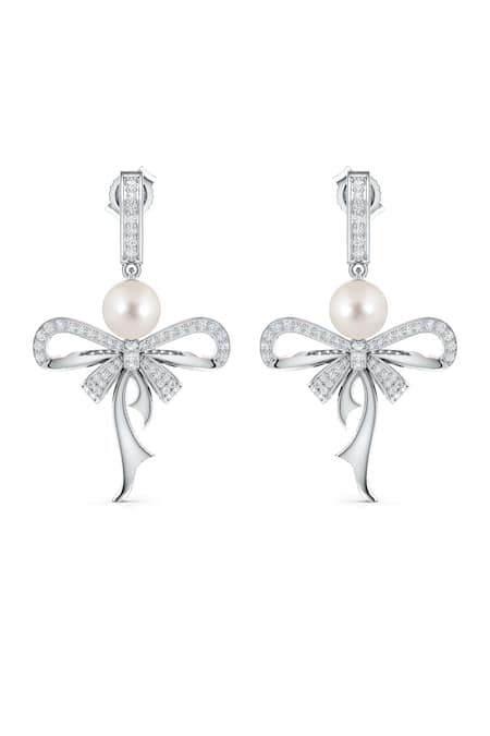 Kicky & Perky Designer Moissanite Pearl Drop Earrings 