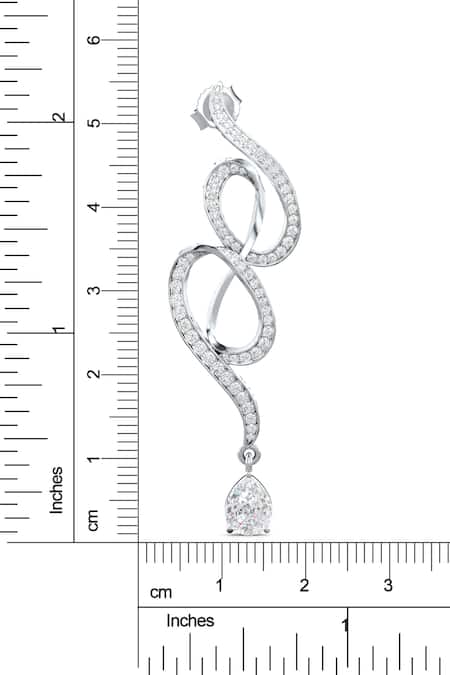 Buy_Kicky & Perky_Silver Plated Stones Contemporary Moissanite Dangle Earrings _Online_at_Aza_Fashions
