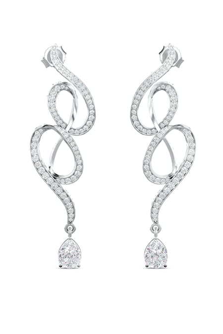 Kicky & Perky Contemporary Moissanite Dangle Earrings 