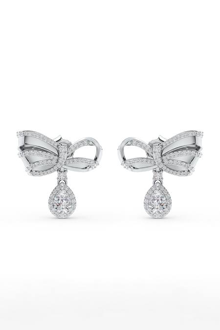 Kicky & Perky Silver Moissanite Designer Danglers 