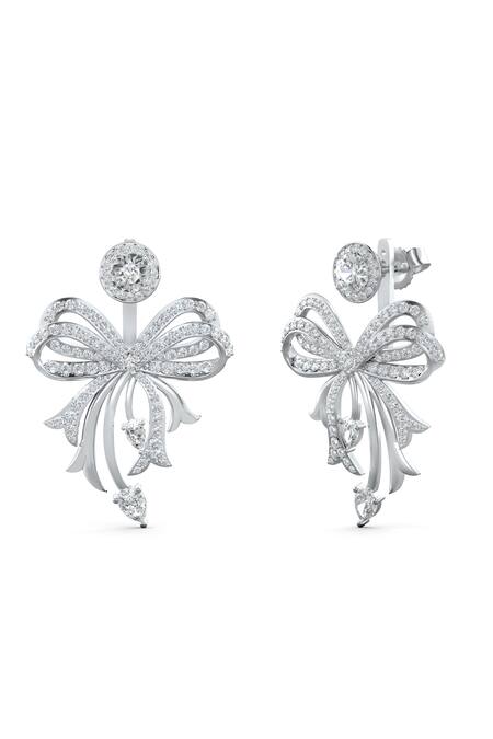 Kicky & Perky Designer Silver Moissanite Earrings 