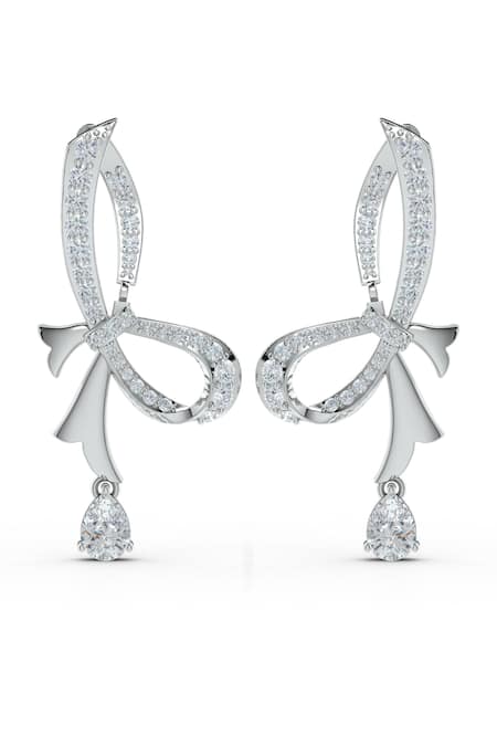 Kicky & Perky Designer Moissanite Silver Danglers Earrings 