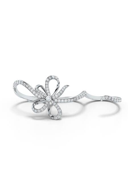 Buy_Kicky & Perky_Silver Plated Imitation Diamonds Moissanite Designer Ring_Online_at_Aza_Fashions