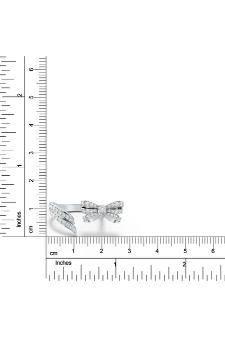 Buy_Kicky & Perky_Silver Plated Imitation Diamonds Moissanite Bow Ring_Online_at_Aza_Fashions