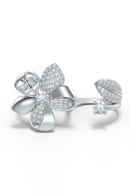 Kicky & Perky Floral Motif Sterling Silver Ring 