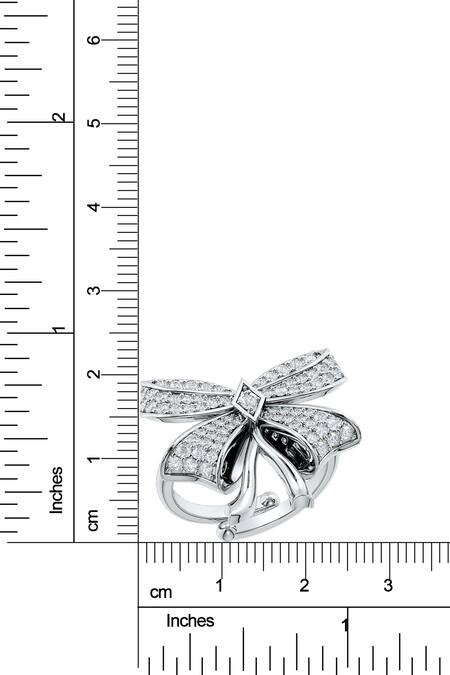 Buy_Kicky & Perky_Silver Plated Imitation Diamonds Moissanite Bow Motif Adjustable Ring_Online_at_Aza_Fashions