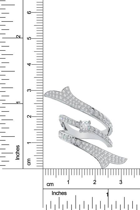 Shop_Kicky & Perky_Silver Plated Imitation Diamonds Moissanite Adjustable Ring_Online_at_Aza_Fashions
