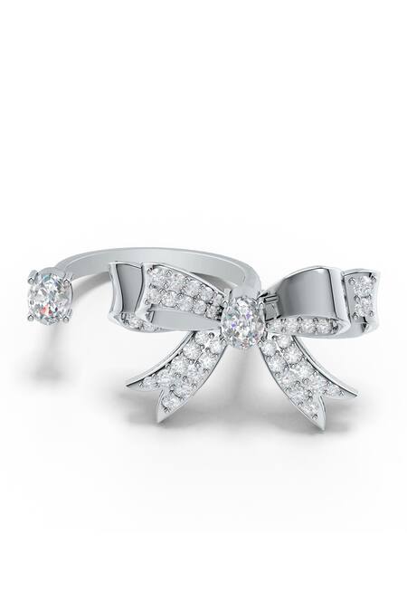 Kicky & Perky Designer Moissanite Bow Ring 