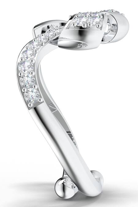 Buy_Kicky & Perky_Silver Plated Imitation Diamonds Moissanite Sterling Designer Ring_Online_at_Aza_Fashions