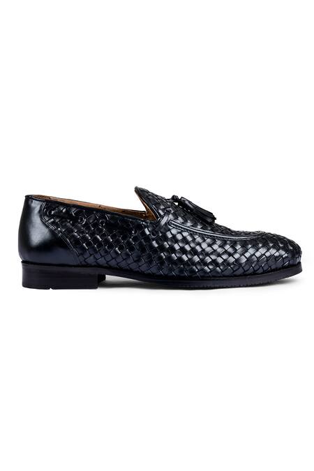 Wednesday Lifestyle_Black Arthur Intrecciato Leather Shoes _Online_at_Aza_Fashions