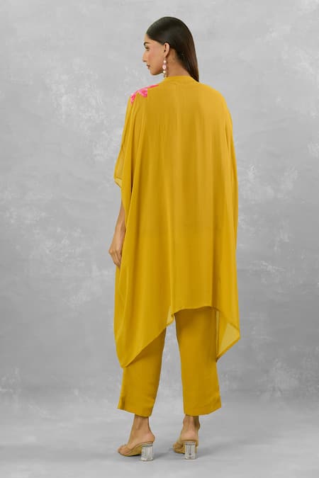 Studio A Sequin Bloom Embroidered Kaftan Pant Set 