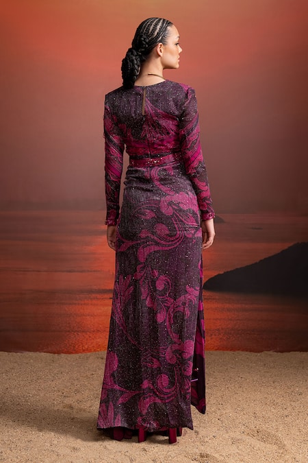 Nikita Mhaisalkar Chantilly Detailed Draped Maxi Dress 