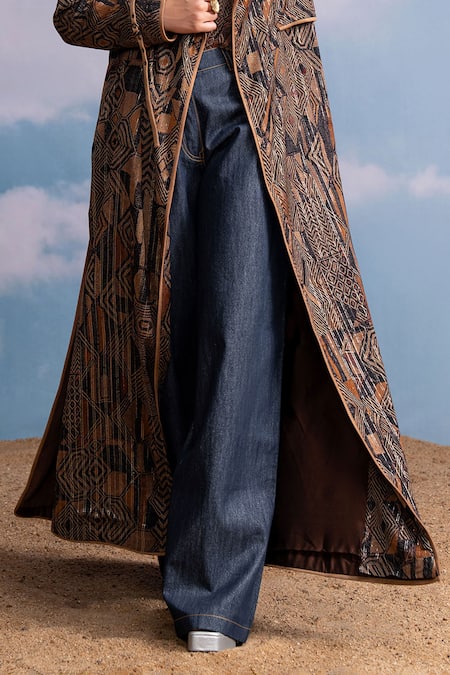 Nikita Mhaisalkar Blue Hemp, Denim Indigo Pants Online at Aza Fashions Nikita Mhaisalkar_Blue Hemp, Denim Indigo Pants _Online_at_Aza_Fashions