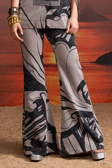 Buy Nikita Mhaisalkar Black Georgette Sequins Noir Swirl Printed Pantsuit Online at Aza Fashions Buy_Nikita Mhaisalkar_Black Georgette Sequins Noir Swirl Printed Pantsuit _Online_at_Aza_Fashions