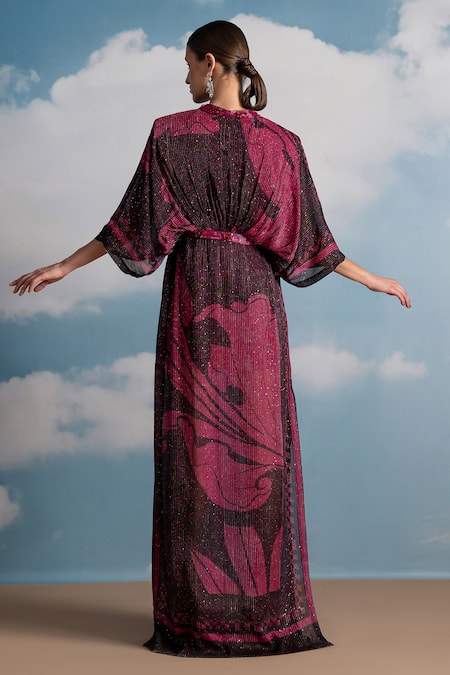 Nikita Mhaisalkar Fuchsia Swirl Printed Kaftan 