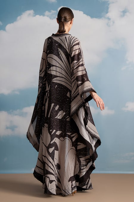 Nikita Mhaisalkar Chocolate Swirl Print Front Open Kaftan 