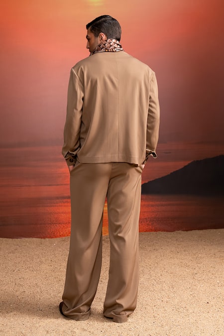 Nikita Mhaisalkar Designer Beige Coordinated Suit Set 