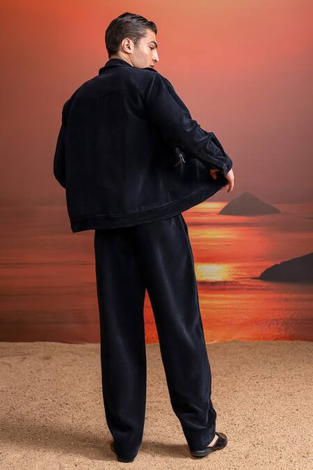 Shop_Nikita Mhaisalkar_Black Corduroy Pants _at_Aza_Fashions