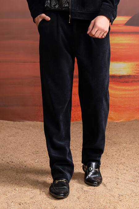Nikita Mhaisalkar_Black Corduroy Pants _Online_at_Aza_Fashions