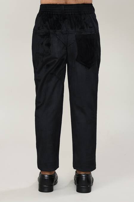 Shop_Petite Pomme_Black Velvet, Cotton Sequins Boys 3-piece Waistcoat Suit_Online_at_Aza_Fashions