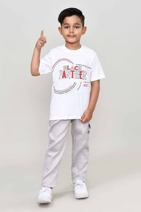 Petite Pomme_Navy , Satin Blue Jacket And Trouser Set_Online_at_Aza_Fashions