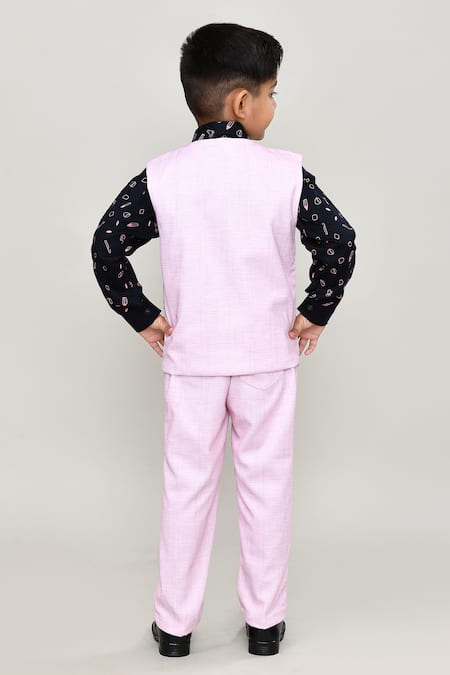 Petite Pomme Printed Waistcoat Suit Set 