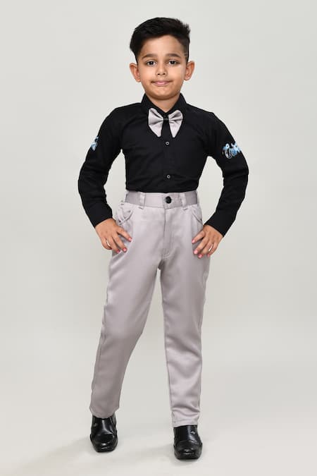 Buy_Petite Pomme_Black Cotton Boys 3-piece Waistcoat Suit_Online_at_Aza_Fashions