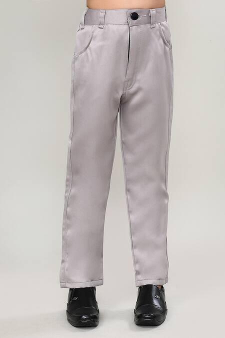 Petite Pomme_Black Cotton Boys 3-piece Waistcoat Suit_at_Aza_Fashions