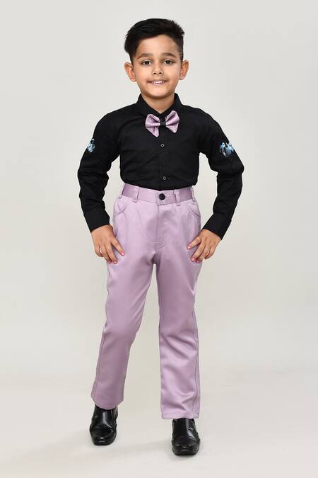 Shop_Petite Pomme_Black Cotton, Polyester Boys 3-piece Waistcoat Suit_Online_at_Aza_Fashions