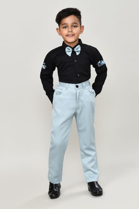 Shop_Petite Pomme_Blue , Satin Boys 3-piece Waistcoat Suit_Online_at_Aza_Fashions