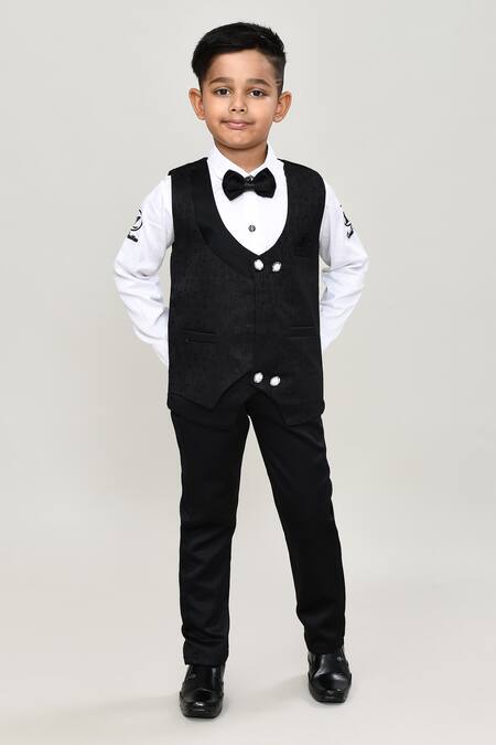 Petite Pomme_White Cotton Boys 3-piece Waistcoat Suit _Online_at_Aza_Fashions