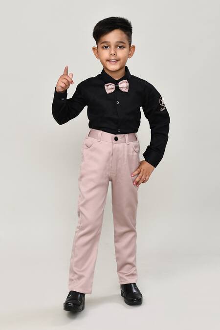 Petite Pomme_Black Cotton Boys 3-piece Waistcoat Suit_Online_at_Aza_Fashions