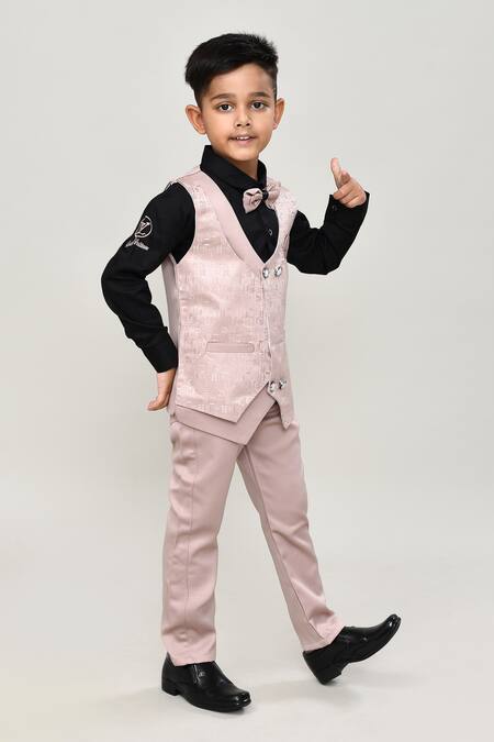 Buy_Petite Pomme_Black Cotton Boys 3-piece Waistcoat Suit_Online_at_Aza_Fashions