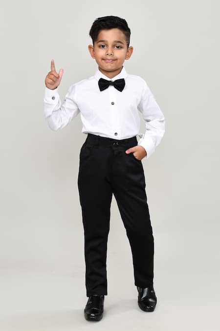 Petite Pomme_White Cotton Boys 3-piece Waistcoat Suit_Online_at_Aza_Fashions