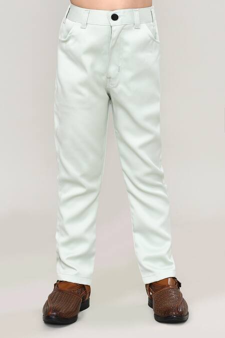 Petite Pomme_Green Polyester Embroidery Solid Waistcoat And Trouser Set With Blazer _Online_at_Aza_Fashions