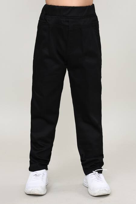 Petite Pomme_Sky Blue Velvet, Cotton, Polyester 3-piece Suit Set With Jacket_Online_at_Aza_Fashions