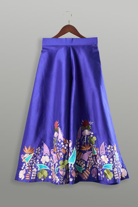 The Little Celebs Blue Embroidery Top And Palazzo Set Online at Aza Fashions The Little Celebs_Blue Embroidery Top And Palazzo Set _Online_at_Aza_Fashions